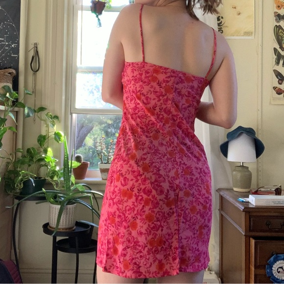 Pink and Orange Y2K Floral Sundress - Picture 3 of 3